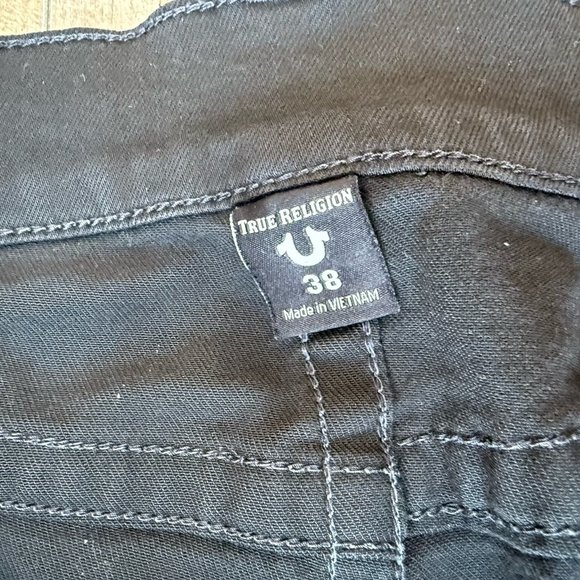 True Religion Rocco Relaxed Skinny Jeans Men's 38x33 Black Stretch *Stains - Picture 9 of 10